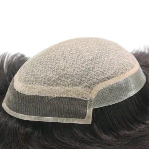 EIL- I-Lace Mens Toupee Human Hair System Silk Top French Lace Front Hairpiece