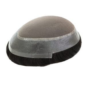 EMP-Mens Human Hair Replacement System Fine Mono with Poly Toupee