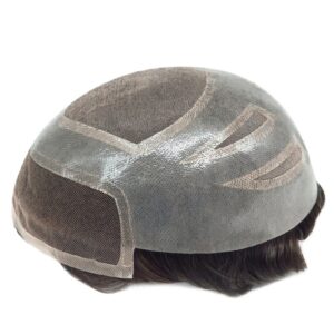 EVR-Versalite Fine Mono Hairpiece With Skin Gauze Perimeter and Lace Front Toupee